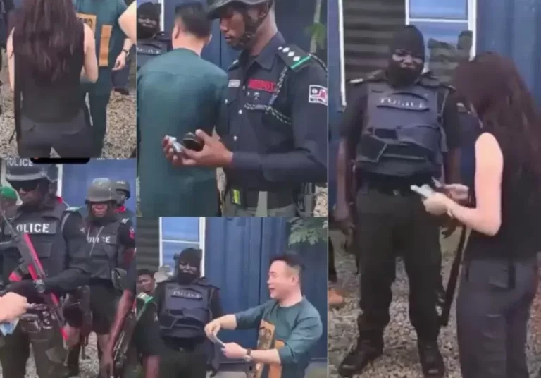 Nigeria Police In A Video Being Bribed By A Chinese